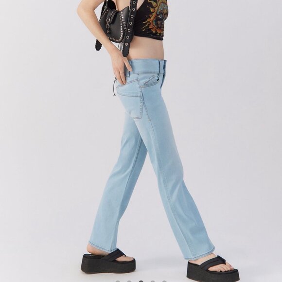 🦋 NWT 🌸 Urban Outfitters BDG Women's Light Blue Ultra Low Rise Skinny Jean 24 - Picture 3 of 5